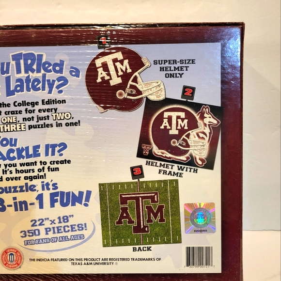 Texas A&M Puzzle Tri-a-Puzzle 3 in 1 puzzle Football - Picture 5 of 6